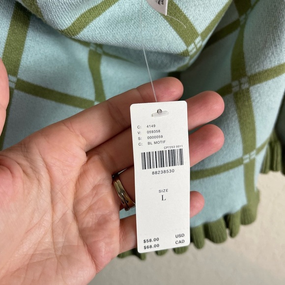 Anthropologie Daily Practice Rosie Windowpane Tube Top Size Large NWT - Picture 3 of 8